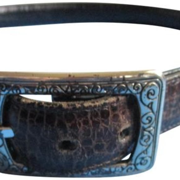 Vintage 90s Richard Gampel 32 Paris Black Leather Concho 